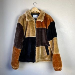 FAUX FUR PATCHED JACKET